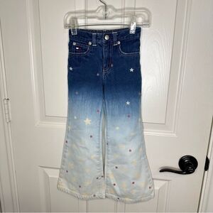 Y2K Tommy Hilfiger Ombré Wash Star Print Bootcut Jeans Youth Sz 5 Indie Western